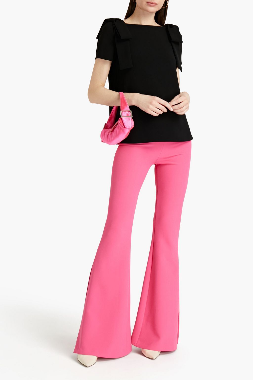 CAROLINA HERRERA Bow-embellished crepe top
