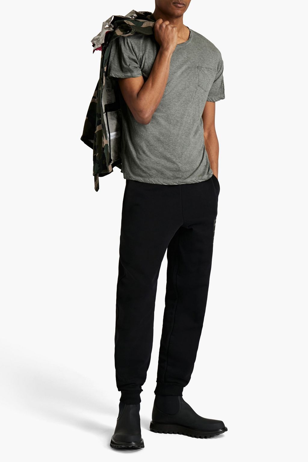 VALENTINO GARAVANI Mélange cotton-jersey T-shirt