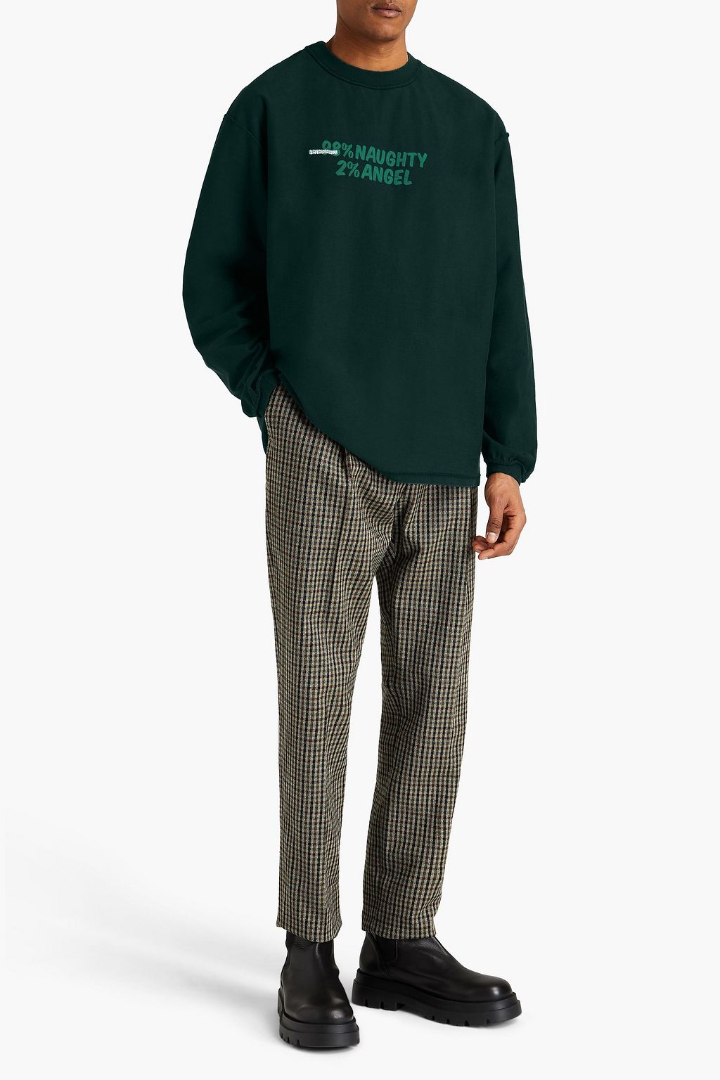 VETEMENTS Distressed printed cotton-jersey T-shirt