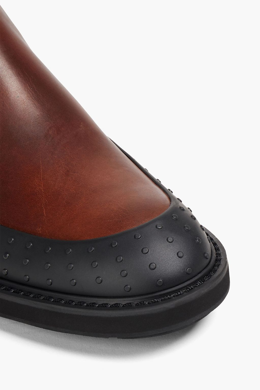 TOD'S Rubber-trimmed leather boots