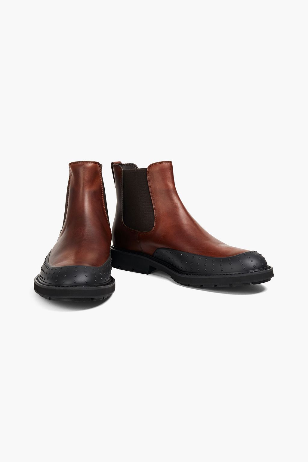 TOD'S Rubber-trimmed leather boots