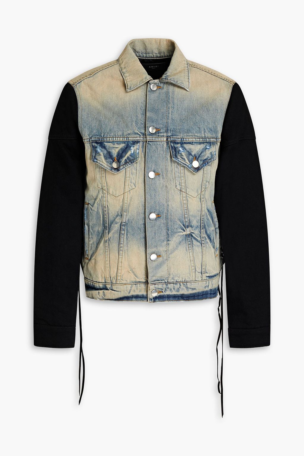 Light denim Lace-up two-tone denim 