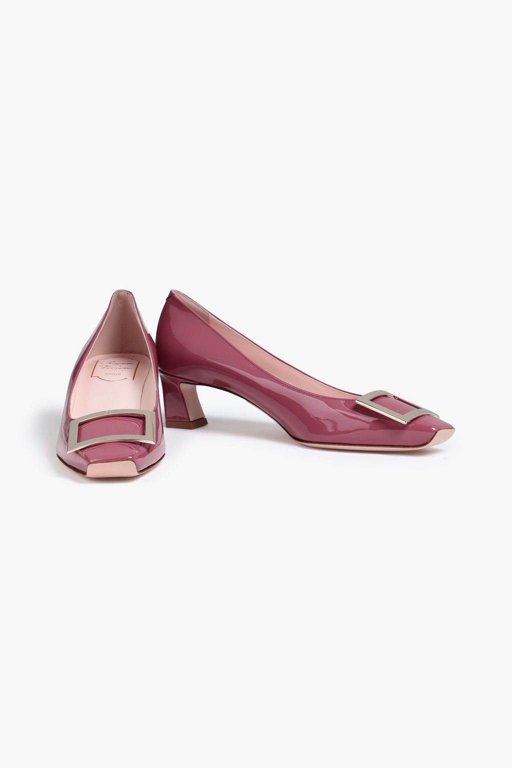 ROGER VIVIER Belle Vivier Trompette buckled patent-leather pumps