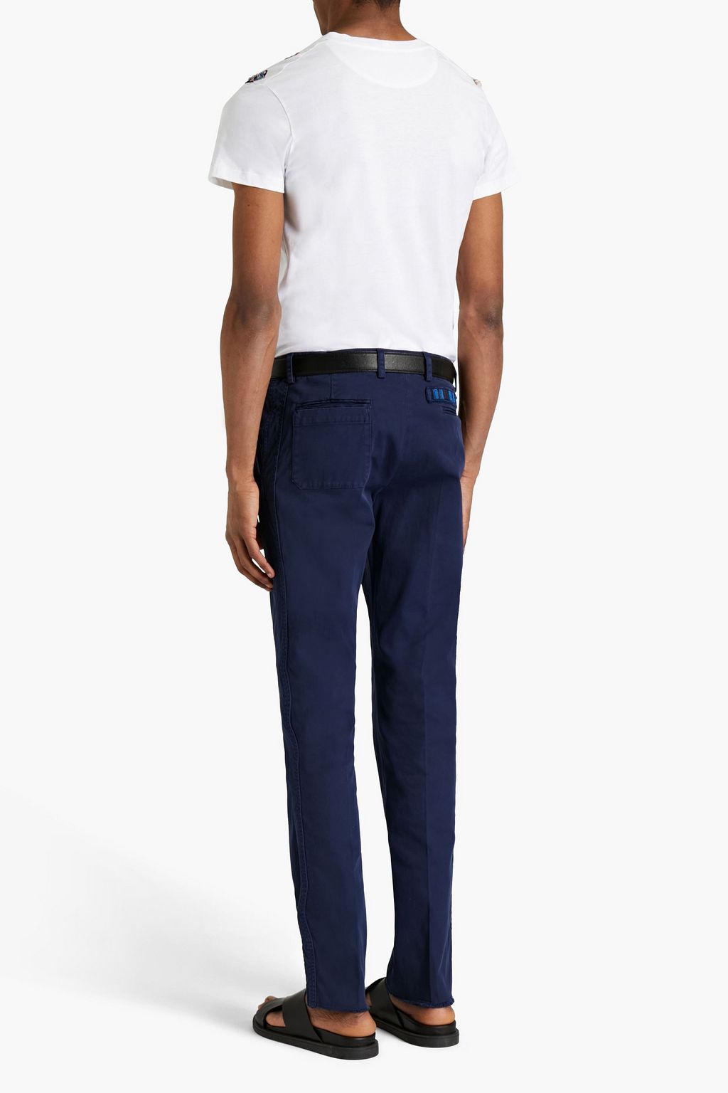 VALENTINO Embellished stretch-cotton chinos