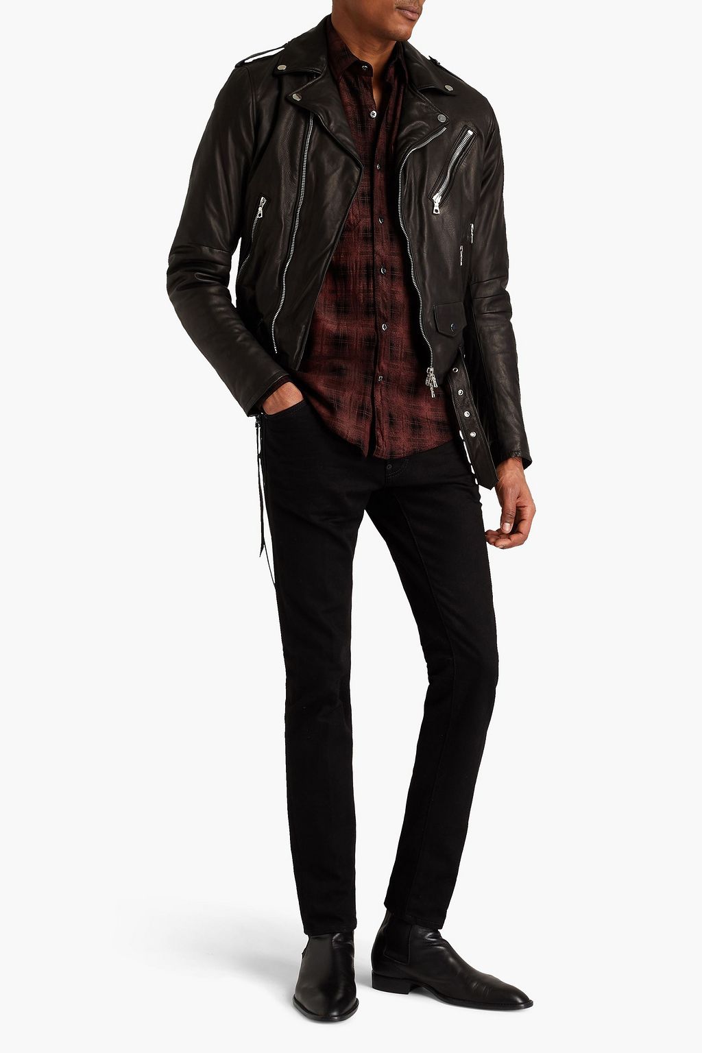 AMIRI Slim-fit leather biker jacket