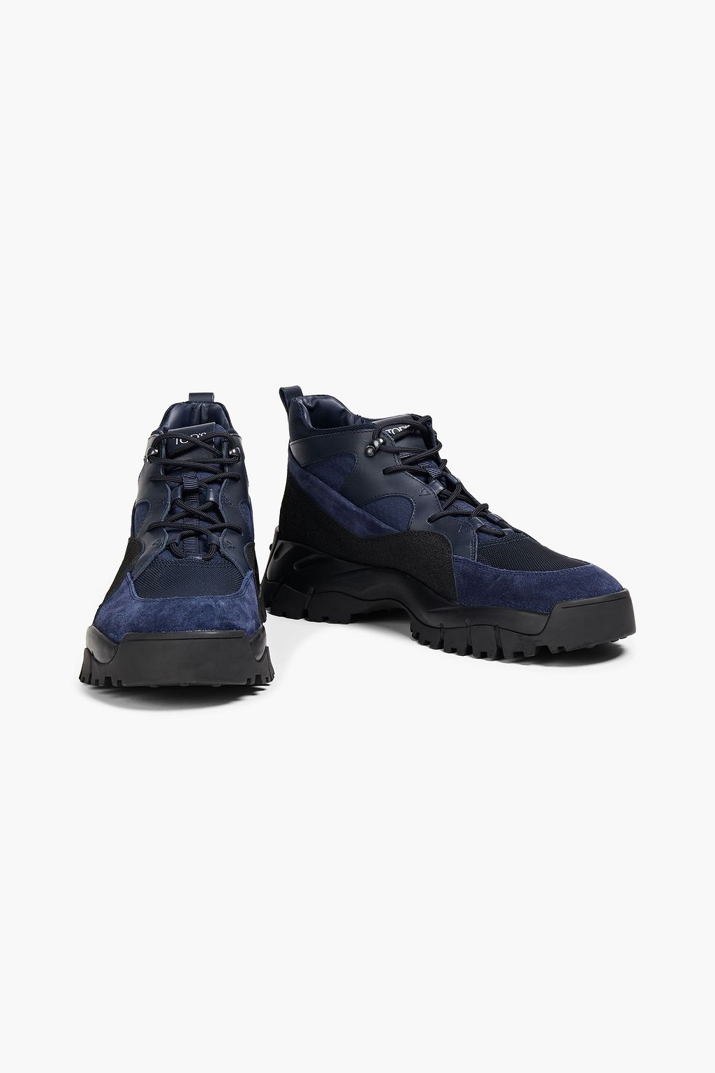 TOD'S Terry, leather and suede hiking boots