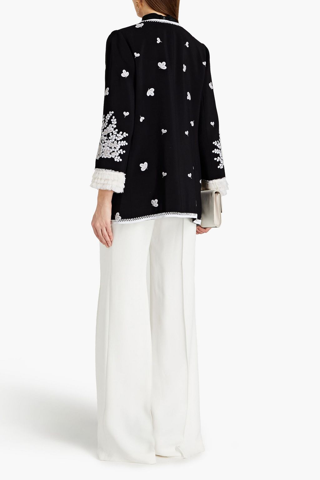 ANDREW GN Embroidered crepe jacket