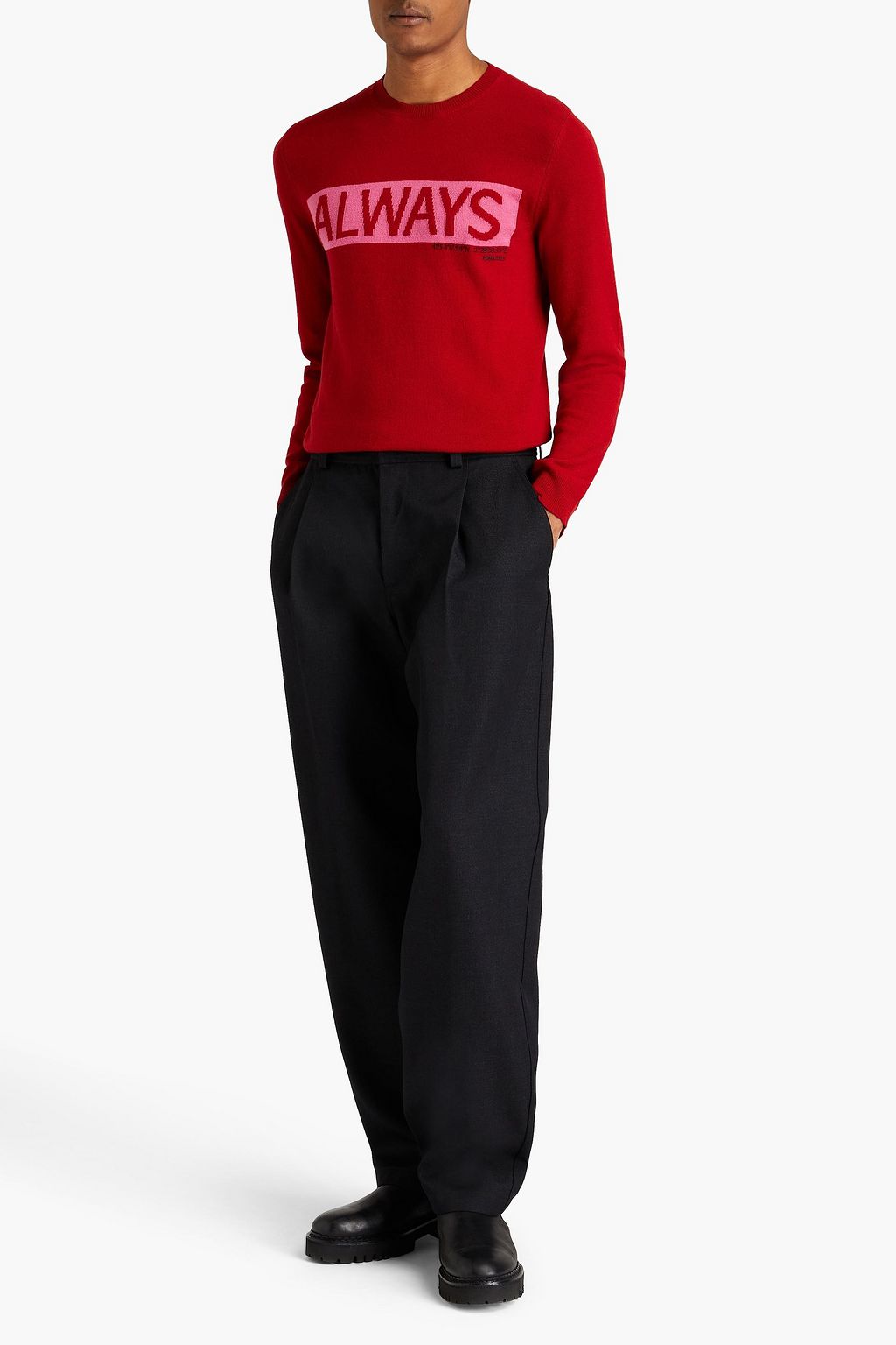 VALENTINO GARAVANI Intarsia wool and cashmere-blend sweater