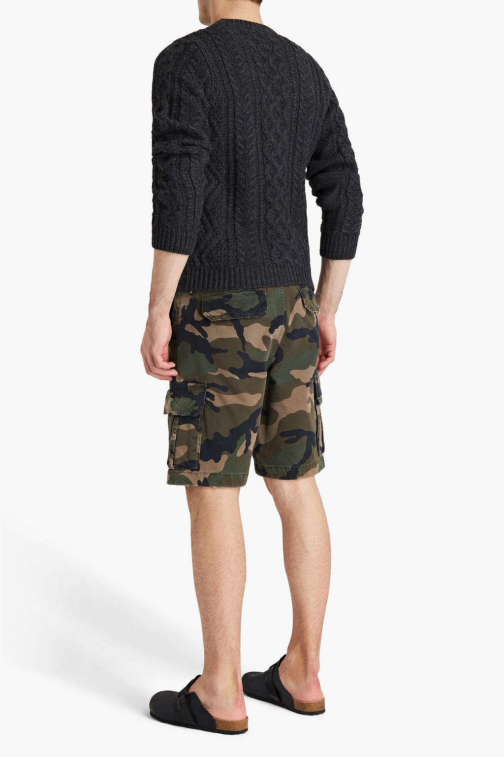 VALENTINO GARAVANI Printed denim cargo shorts