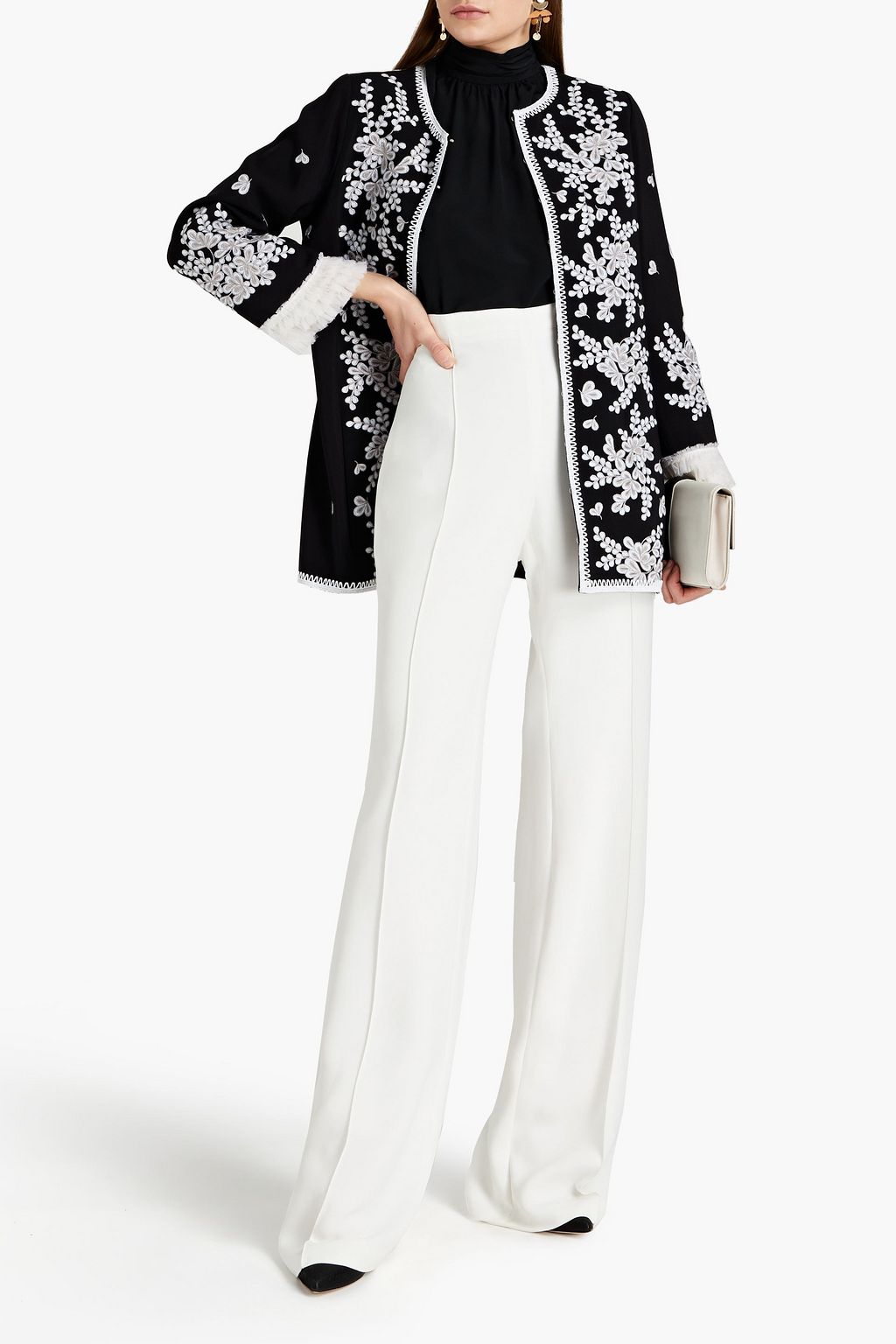 ANDREW GN Crepe wide-leg pants