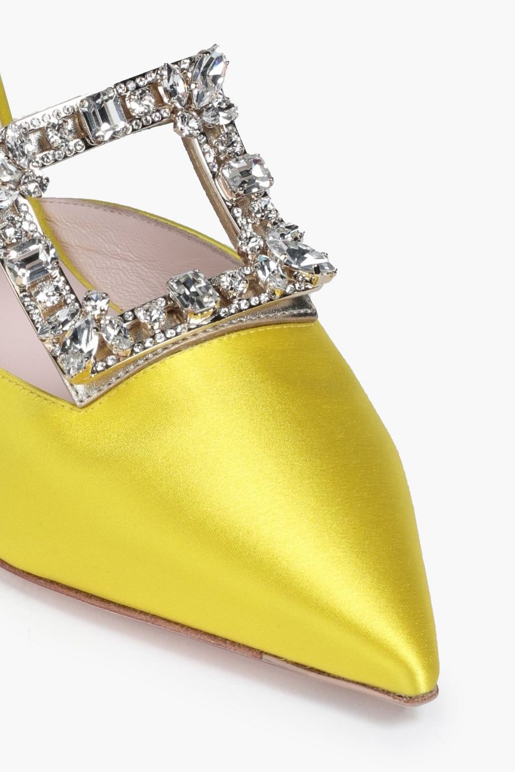 ROGER VIVIER Crystal-embellished satin mules