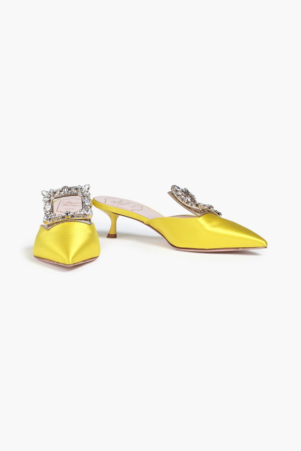 ROGER VIVIER Crystal-embellished satin mules