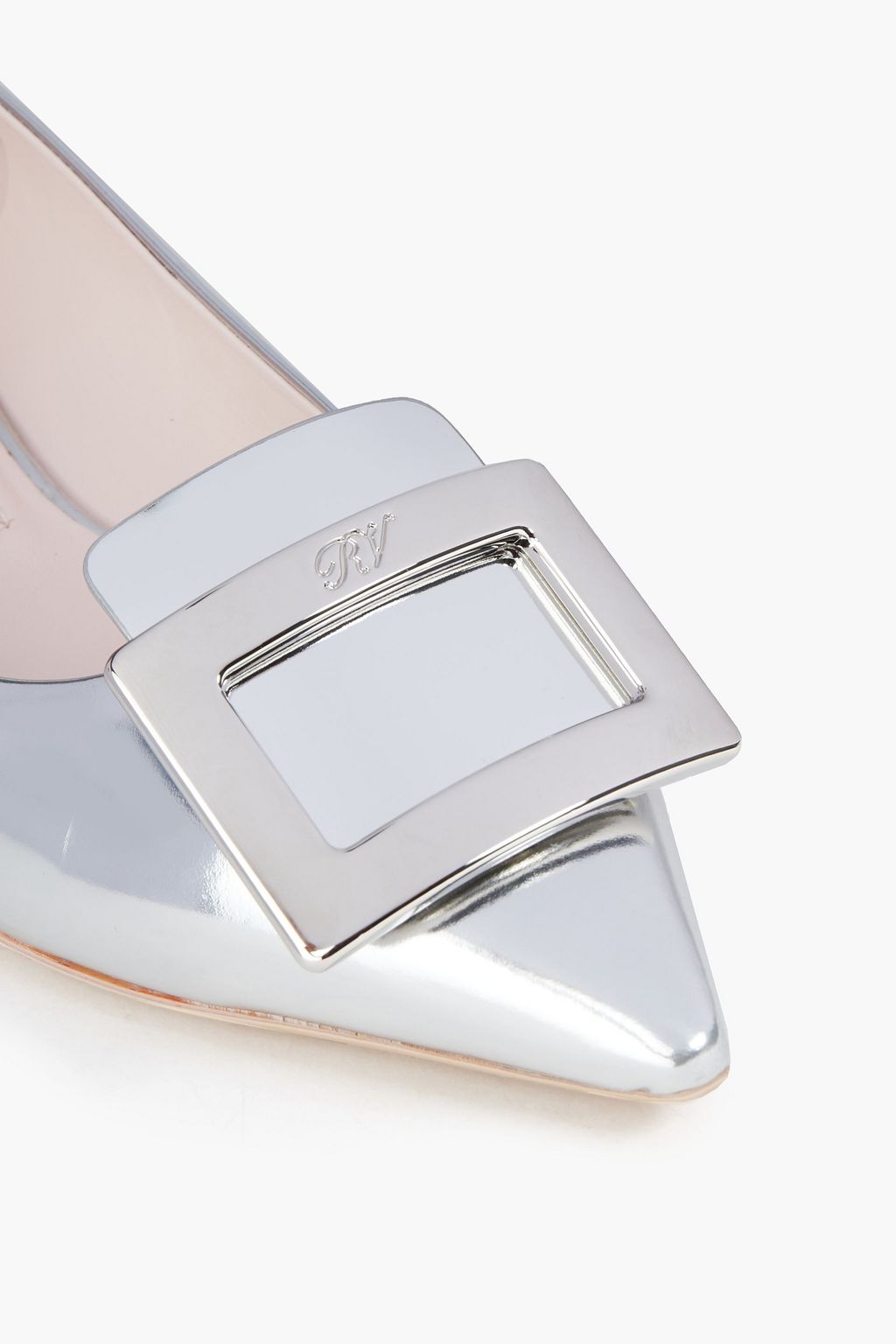 ROGER VIVIER Gommettine mirrored-leather point-toe flats