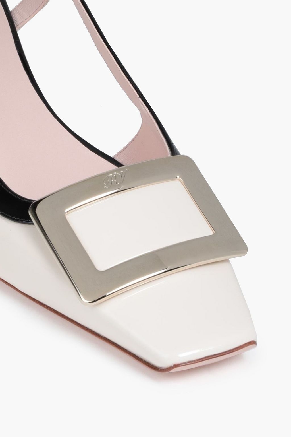 ROGER VIVIER Belle 45 color-block patent-leather slingback pumps