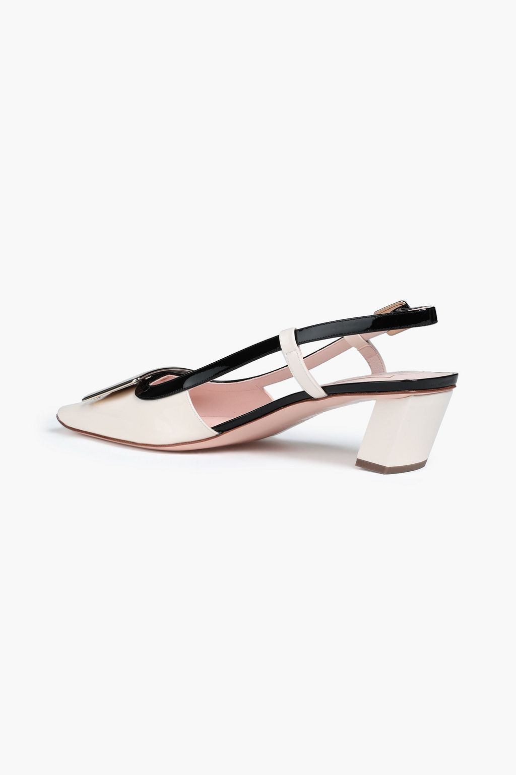 ROGER VIVIER Belle 45 color-block patent-leather slingback pumps