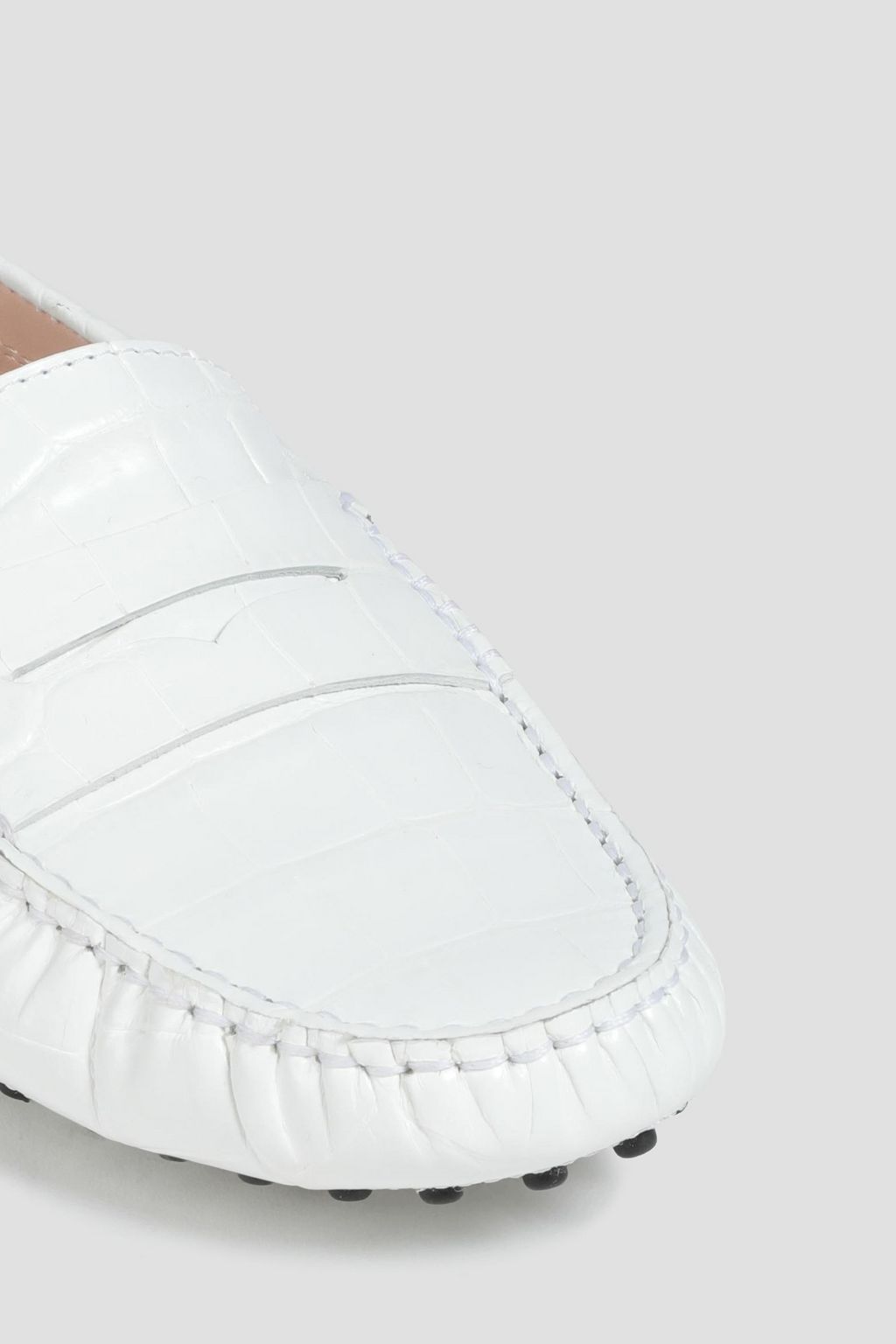 TOD'S Croc-effect leather loafers