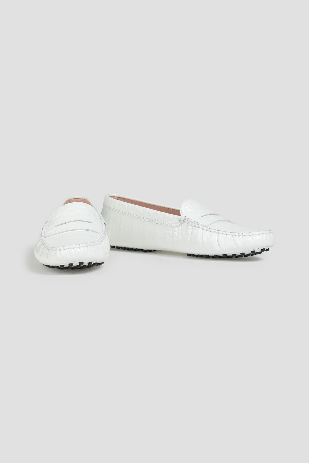 TOD'S Croc-effect leather loafers