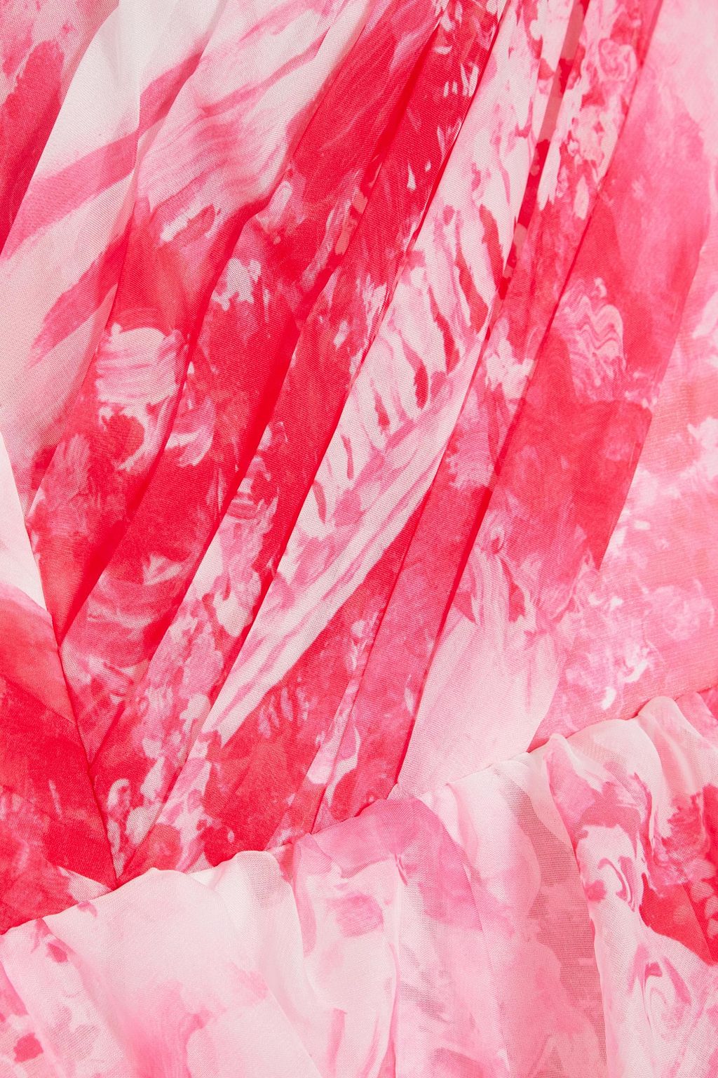 MARCHESA NOTTE Tiered printed chiffon gown