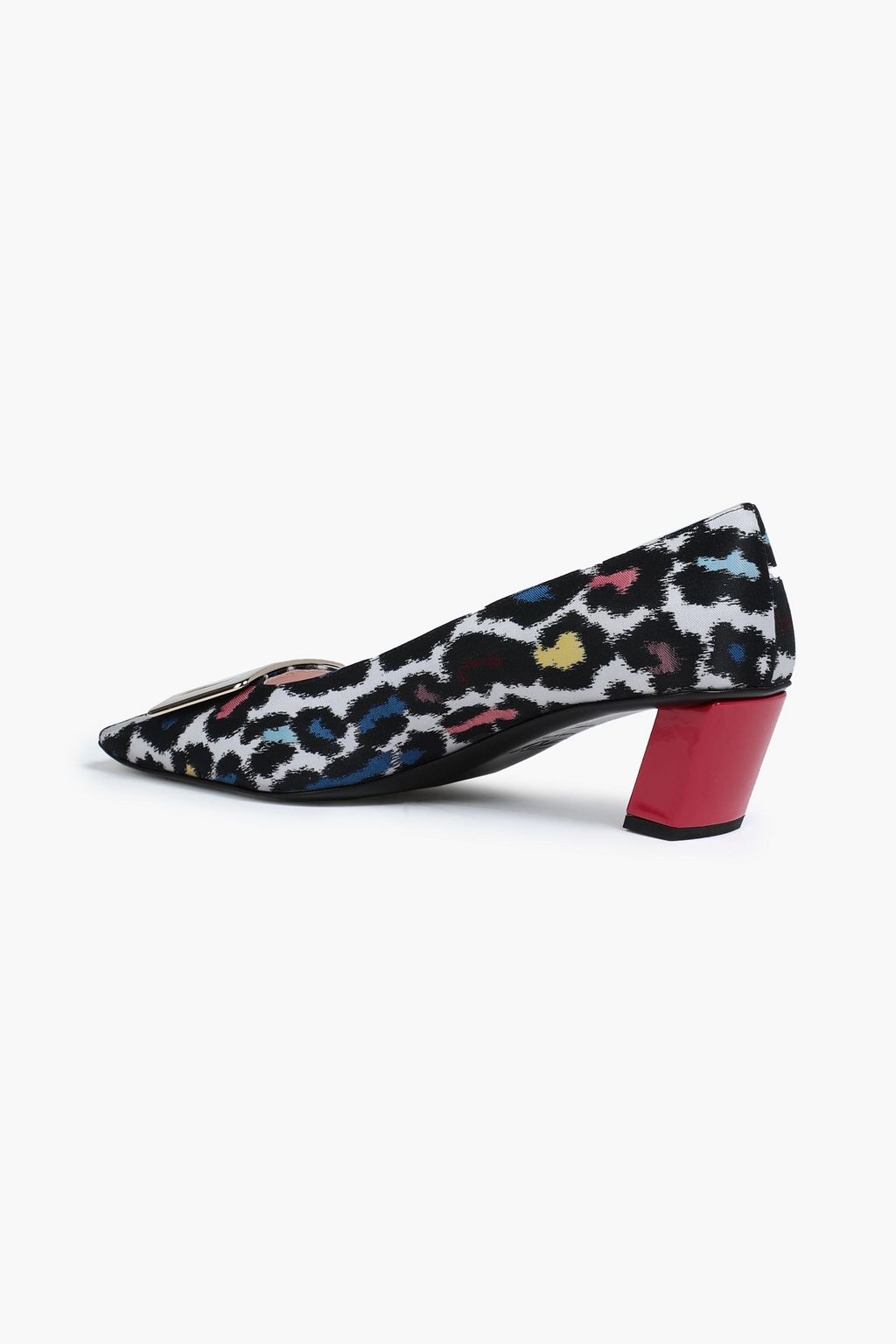 ROGER VIVIER حذاء ’بيل فيفيير’ بكعب عالٍ من الجاكار بطبعة جلد النمر