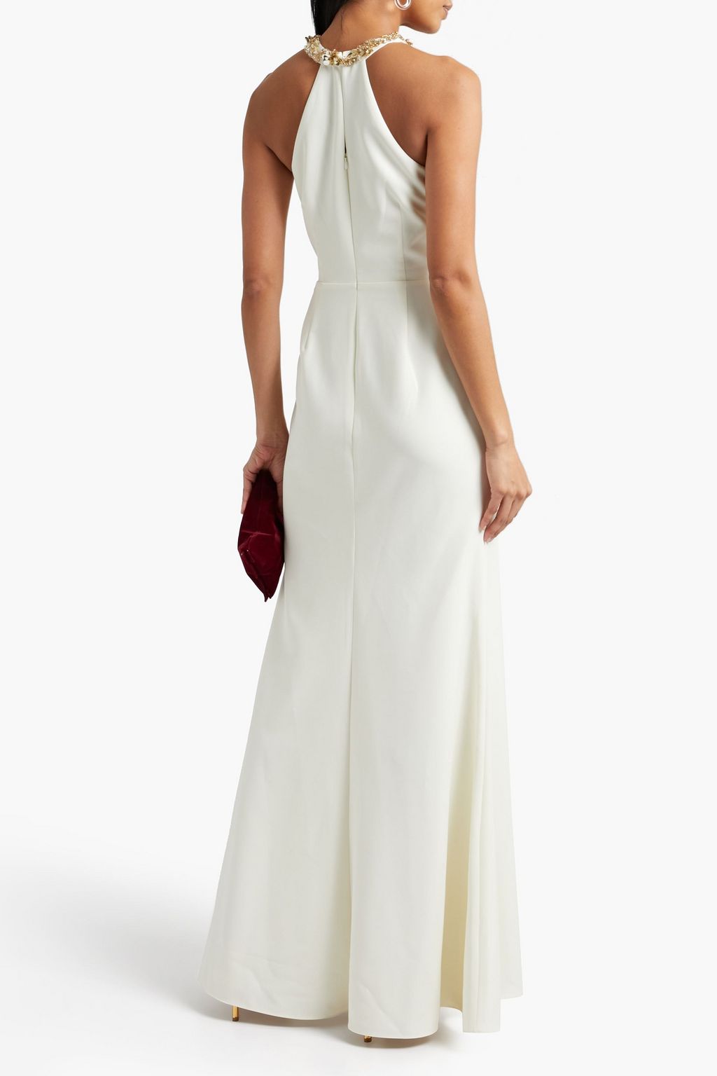 MARCHESA NOTTE Embellished crepe gown