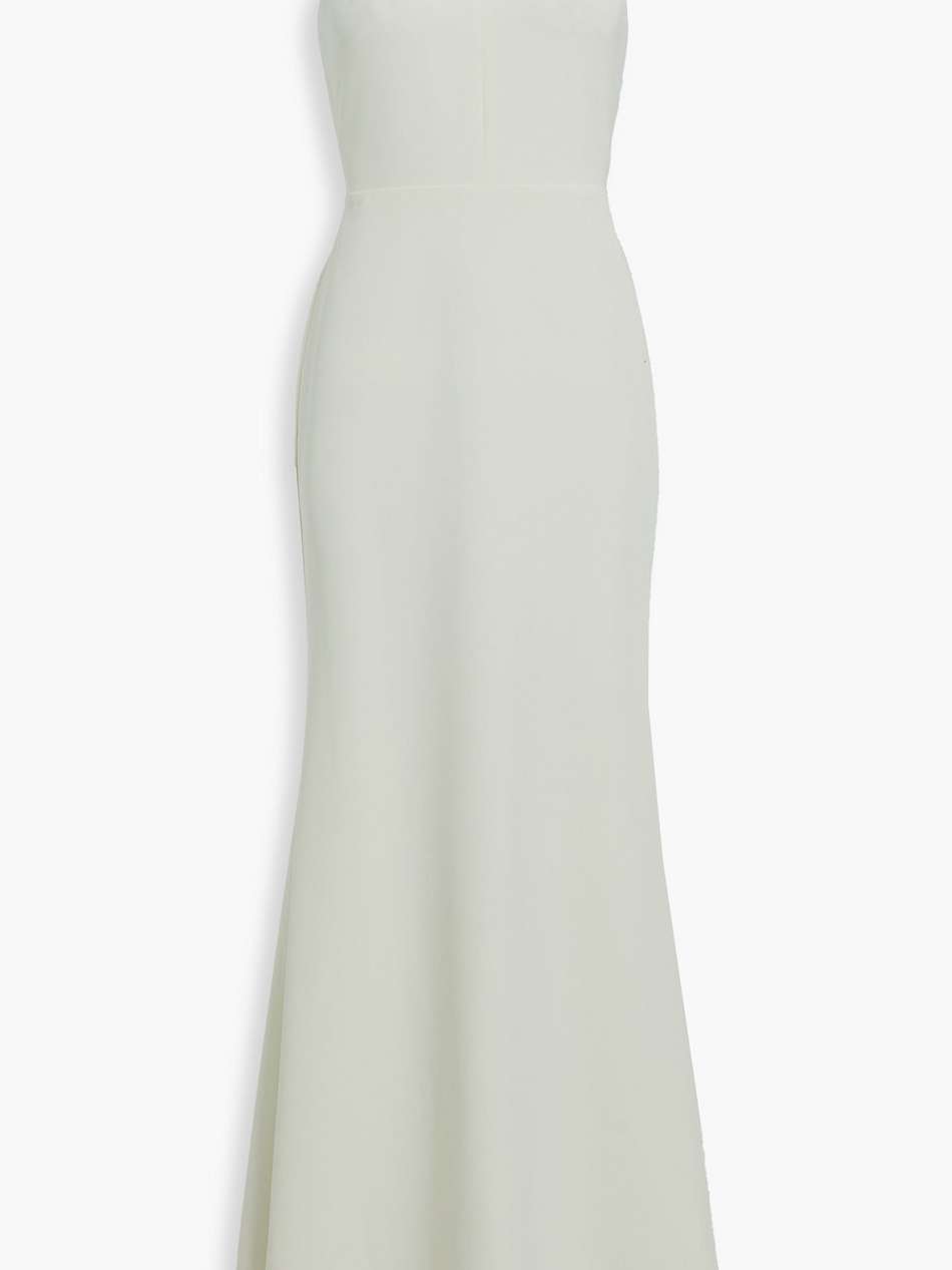 embellished crepe gown