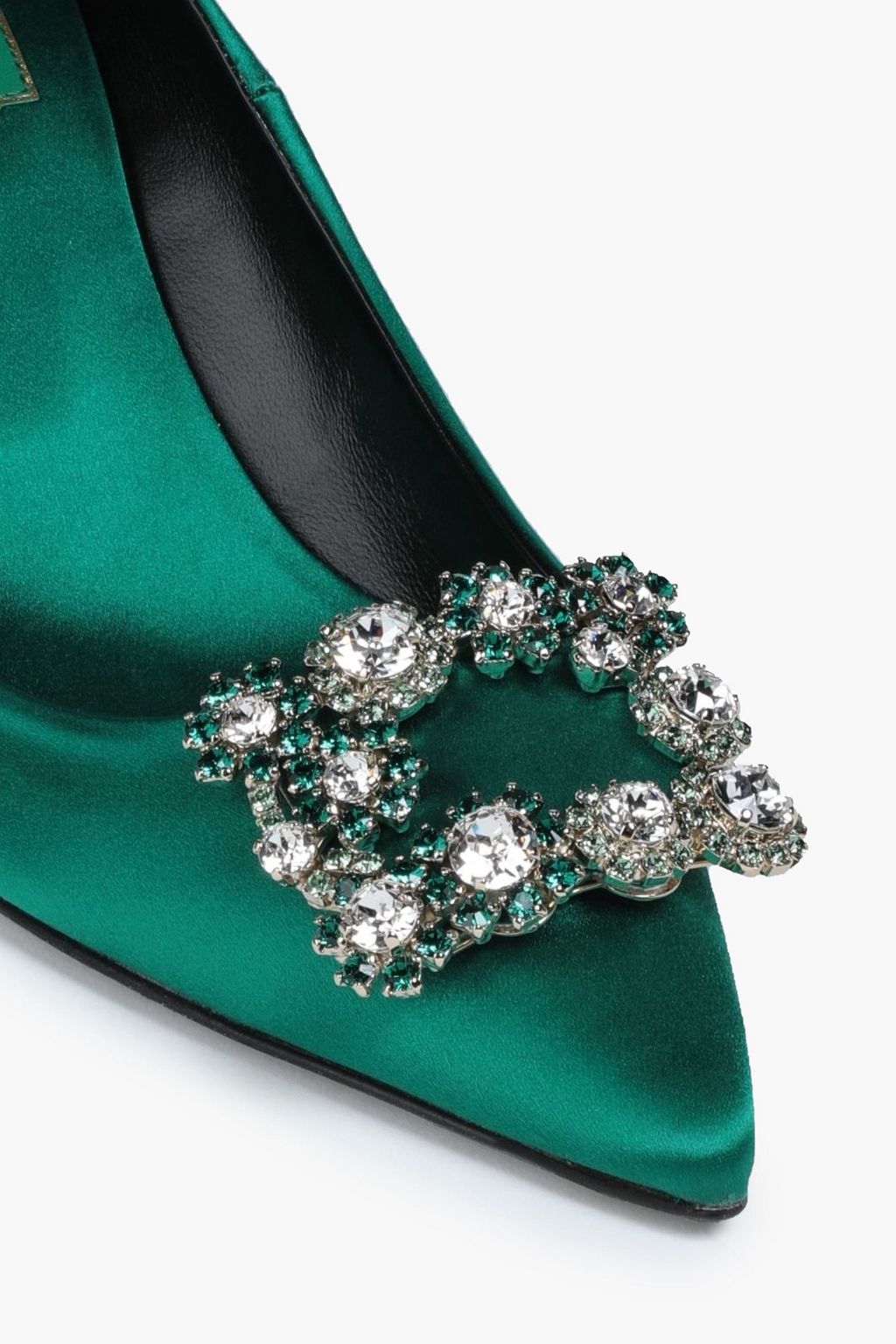 ROGER VIVIER Crystal-embellished satin pumps