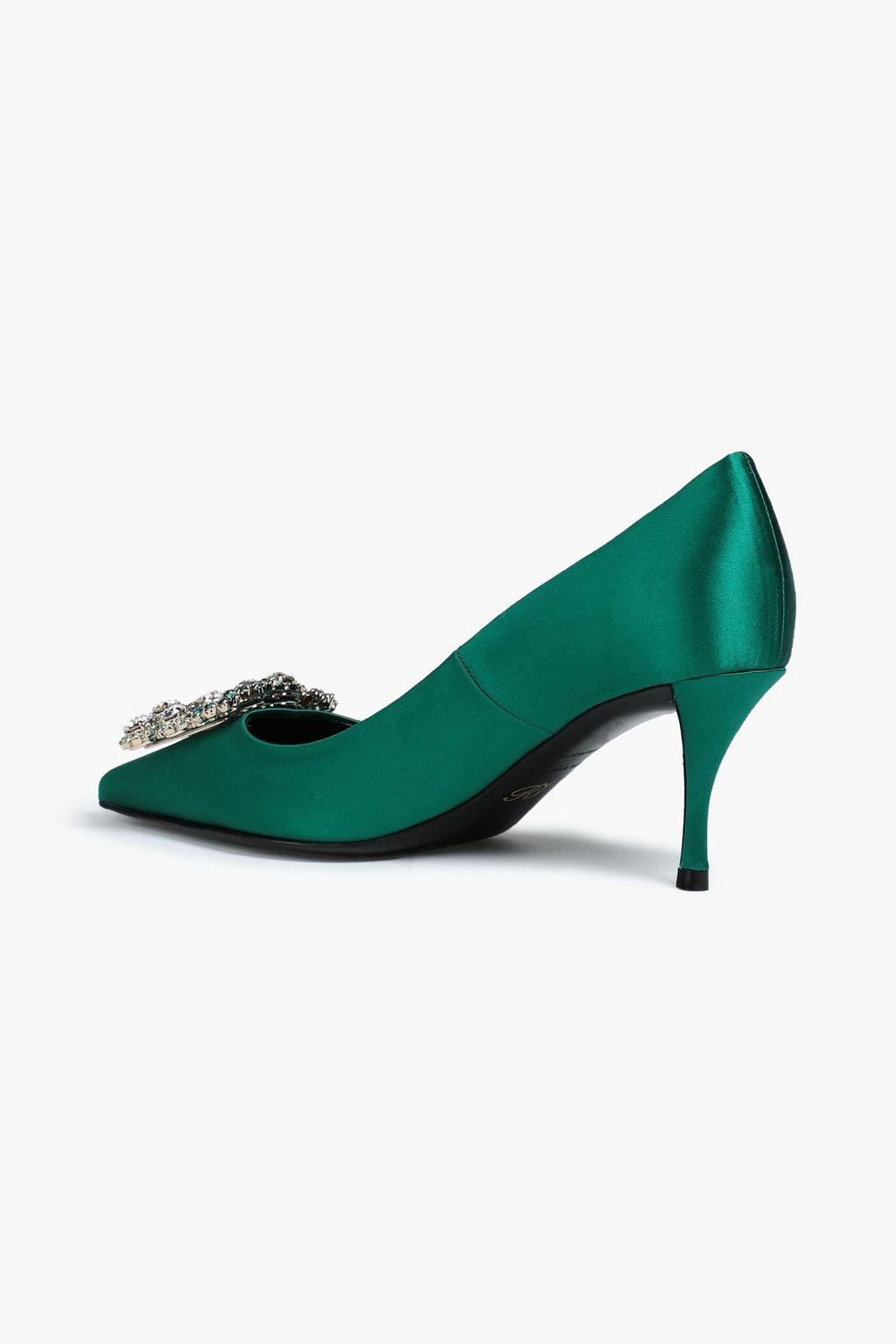 ROGER VIVIER Crystal-embellished satin pumps