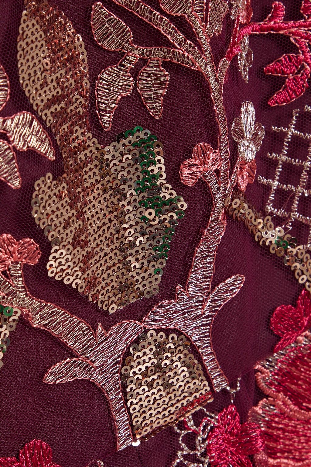 MARCHESA NOTTE 시퀸 & 자수 장식 튤 가운