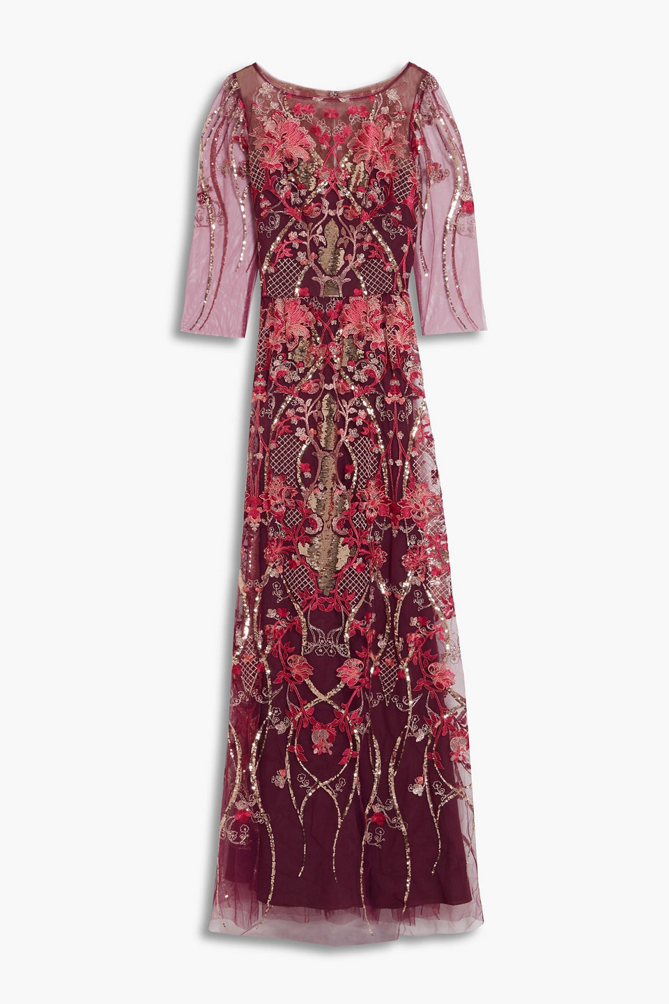 marchesa notte - embellished tulle gown - purple - us 10