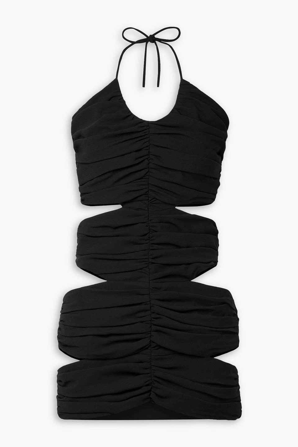 Mônot Cutout ruched jersey halterneck mini dress