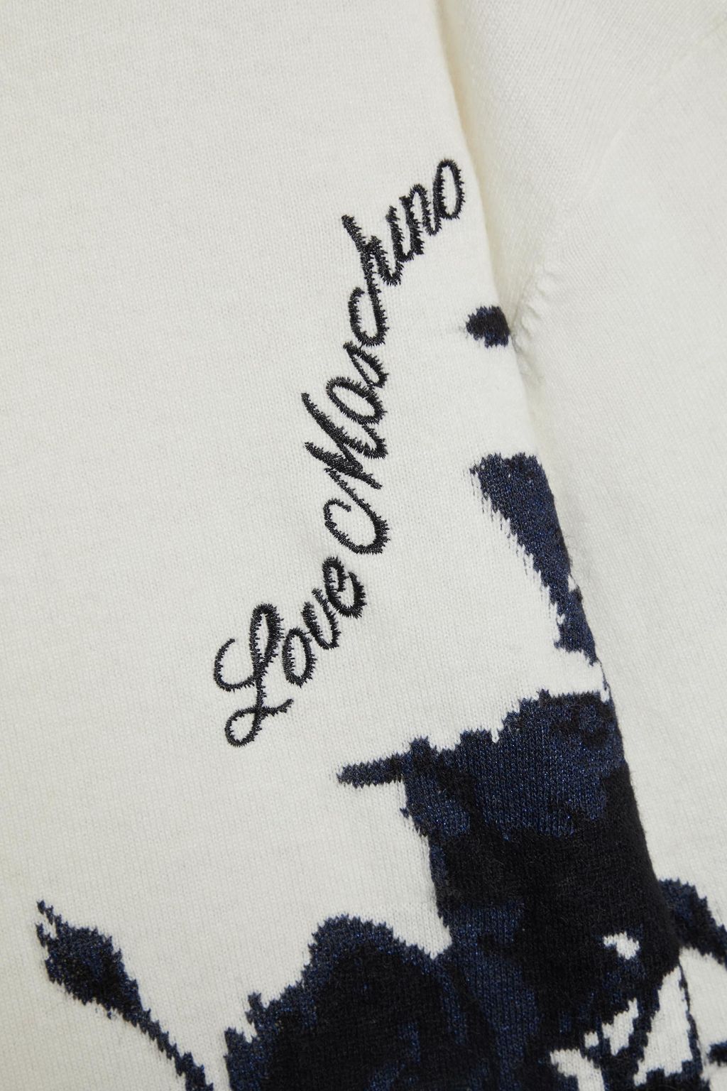 LOVE MOSCHINO Embroidered jacquard-knit sweater