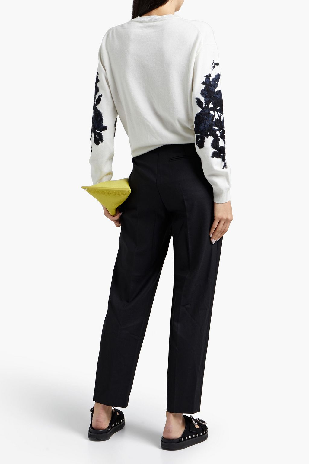 LOVE MOSCHINO Embroidered jacquard-knit sweater