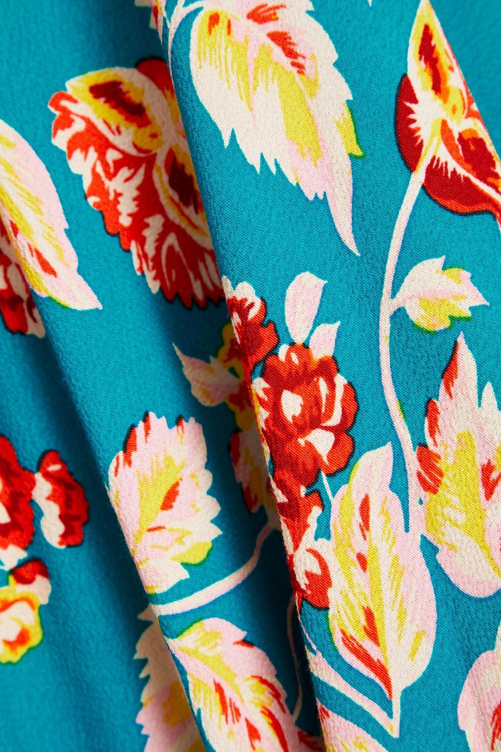DIANE VON FURSTENBERG Orla gathered floral-print crepe midi dress