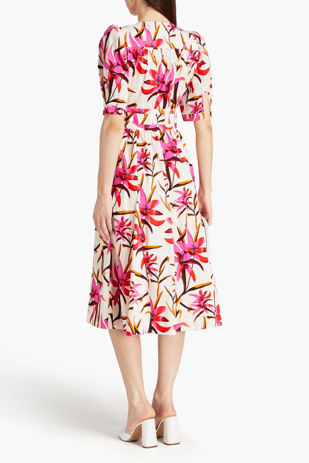 DIANE VON FURSTENBERG Melissa floral-print cotton-blend poplin midi dress