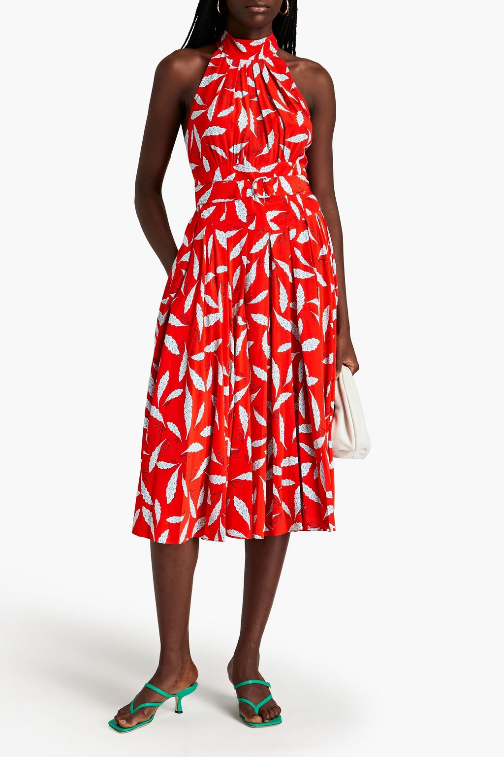 DIANE VON FURSTENBERG Nicola pleated printed crepe de chine midi dress