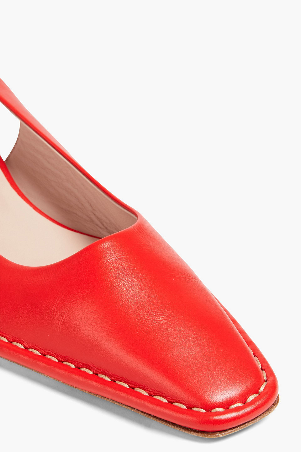 Shop Tod's Leather Slingback Pumps In Red