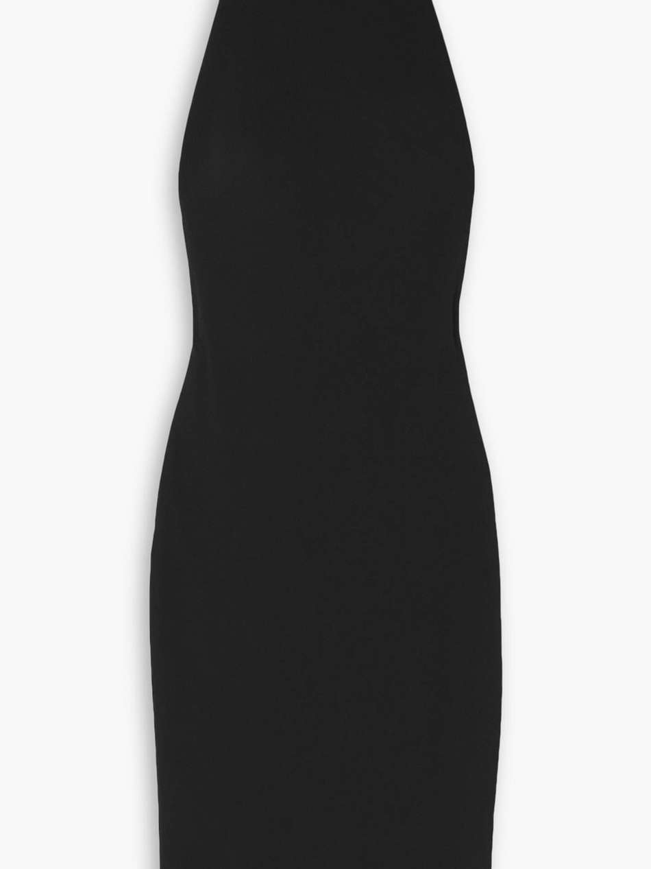 stretch-crepe turtleneck dress