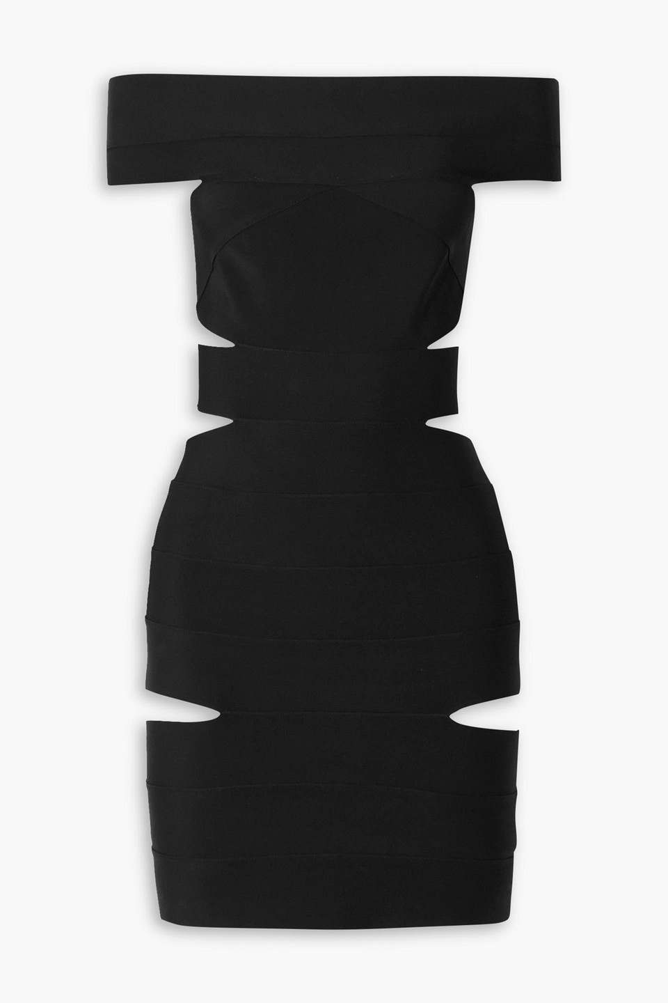 Alexandre Vauthier Off-the-shoulder Cutout Stretch-knit Mini Dress In Black