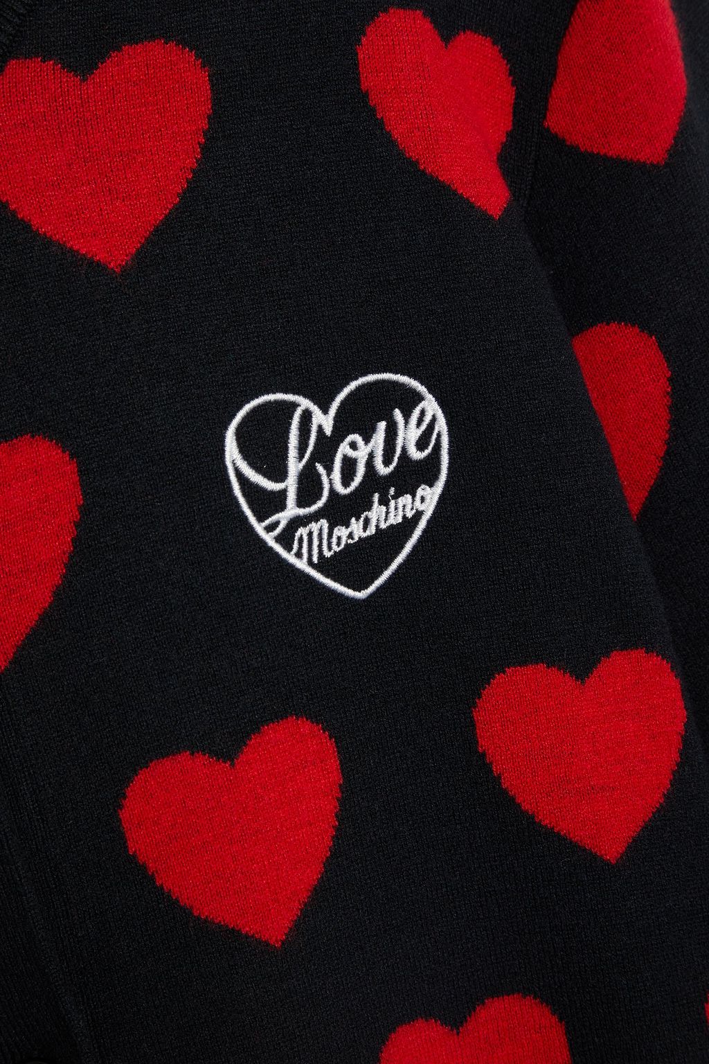 LOVE MOSCHINO Embroidered jacquard-knit cardigan