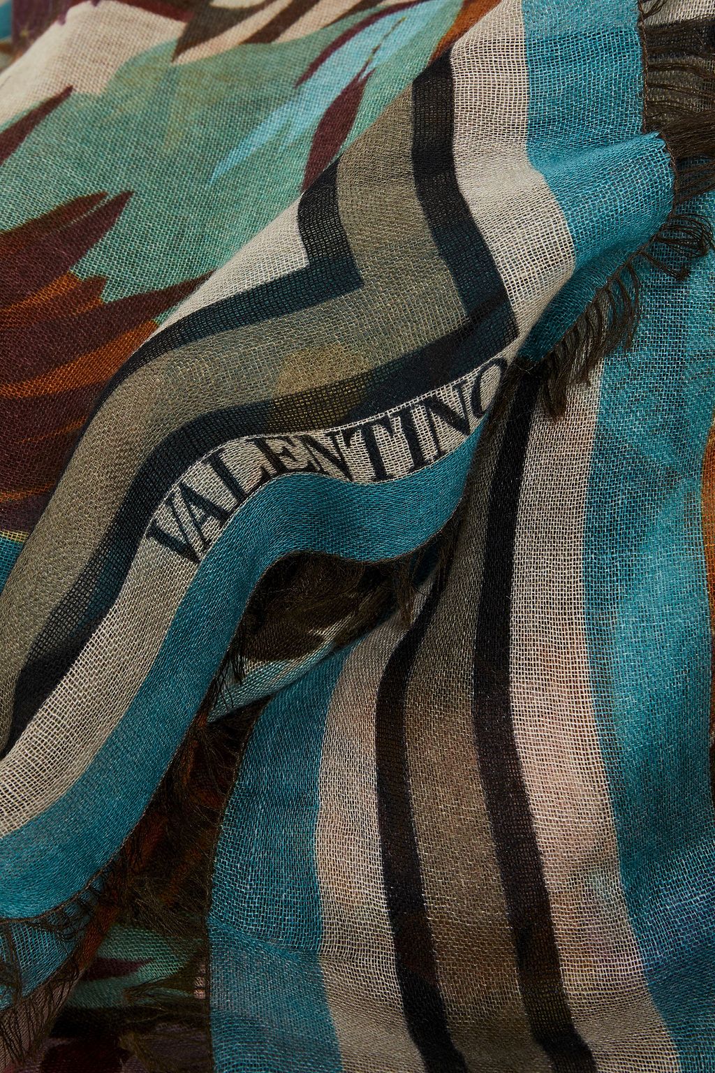 VALENTINO GARAVANI Schal aus einer Kaschmir-Seiden-Wollmischung mit Print