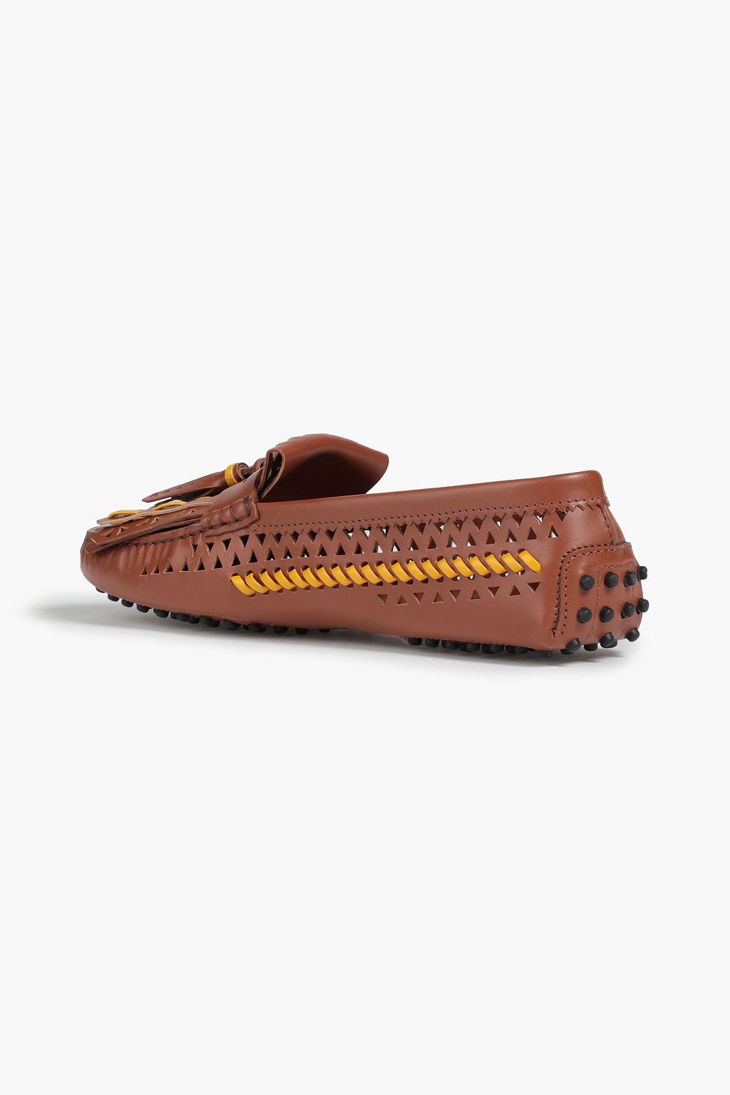 TOD'S Gommino whipstitched laser-cut leather loafers
