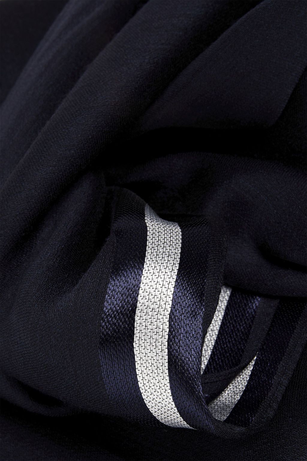 VALENTINO GARAVANI Satin-trimmed flannel scarf
