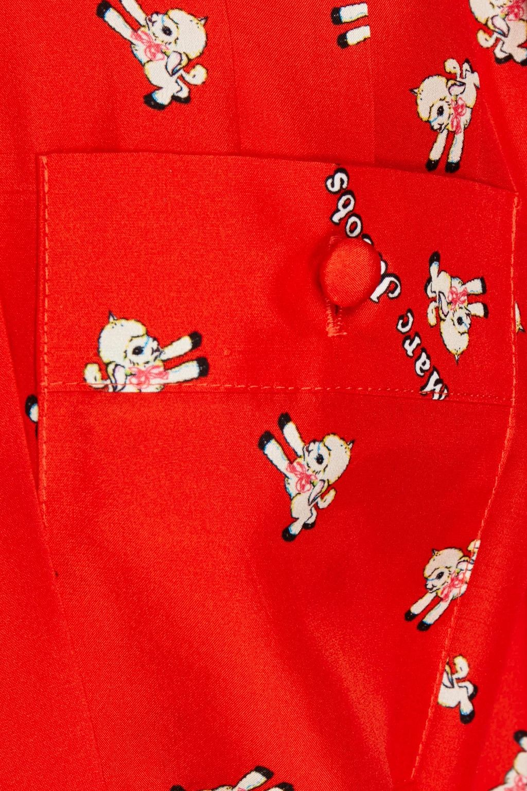 MARC JACOBS + Magda Archer pussy-bow belted printed silk mini dress