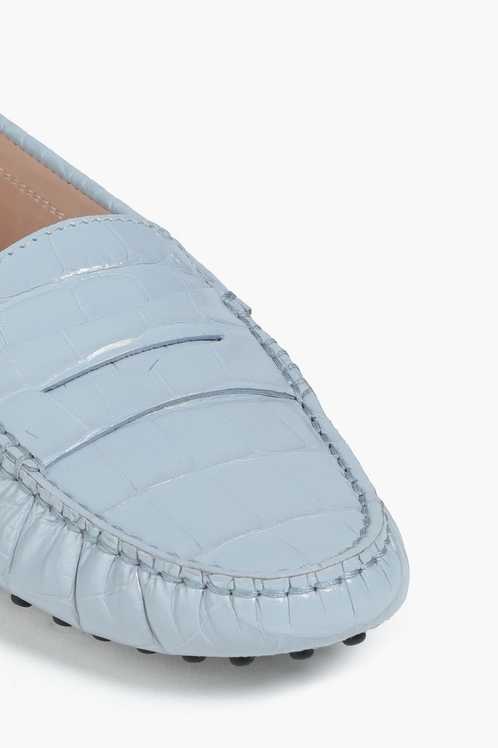 TOD'S Croc-effect leather loafers