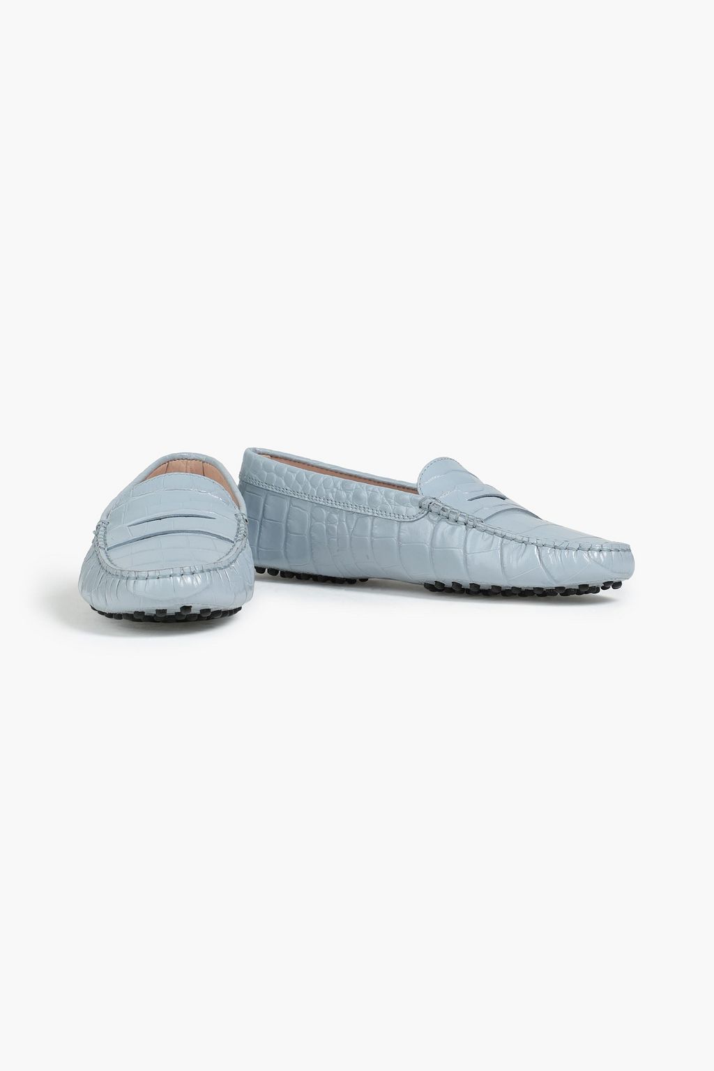 TOD'S Croc-effect leather loafers