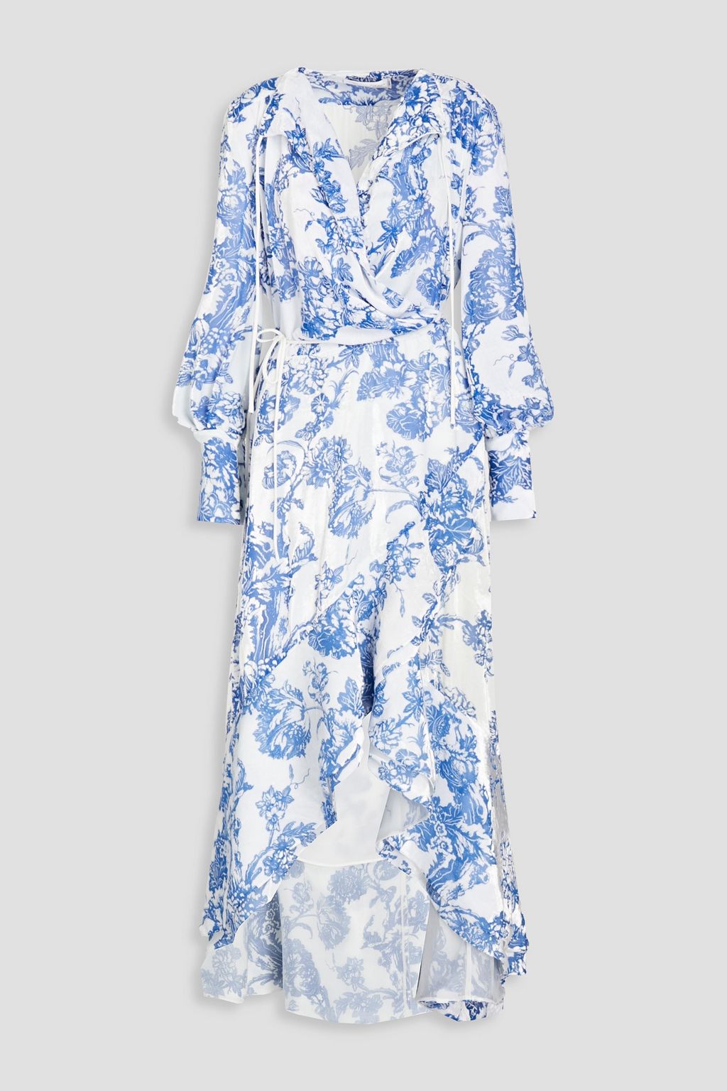 OSCAR DE LA RENTA Devoré-velvet midi wrap dress | Sale up to 70% off | THE  OUTNET