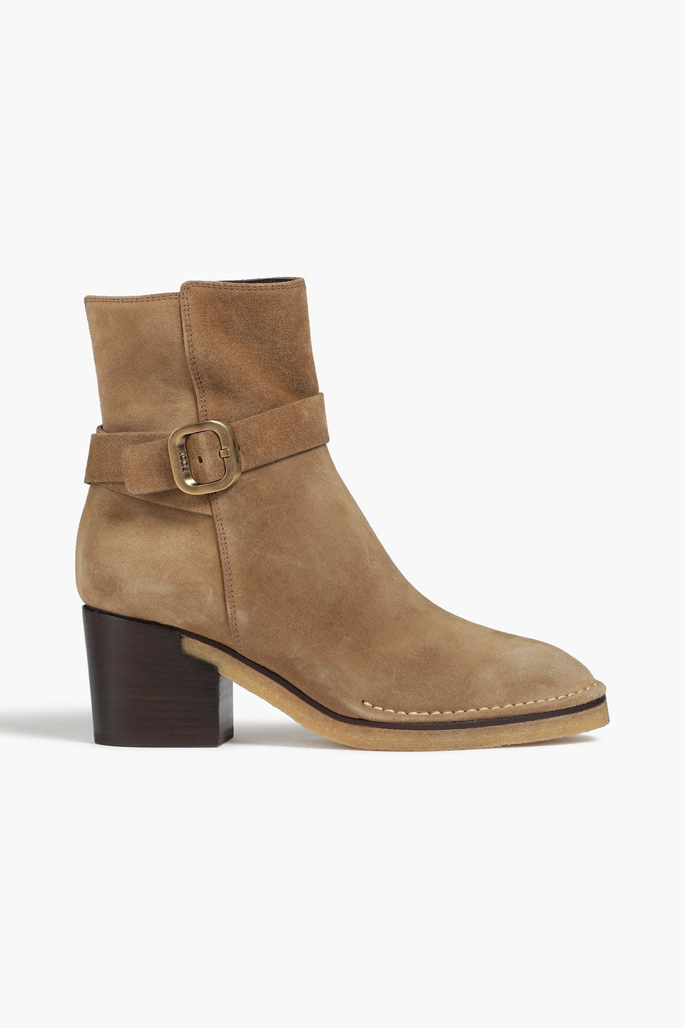 Tod's Buckled Suede Ankle Boots In Light Brown