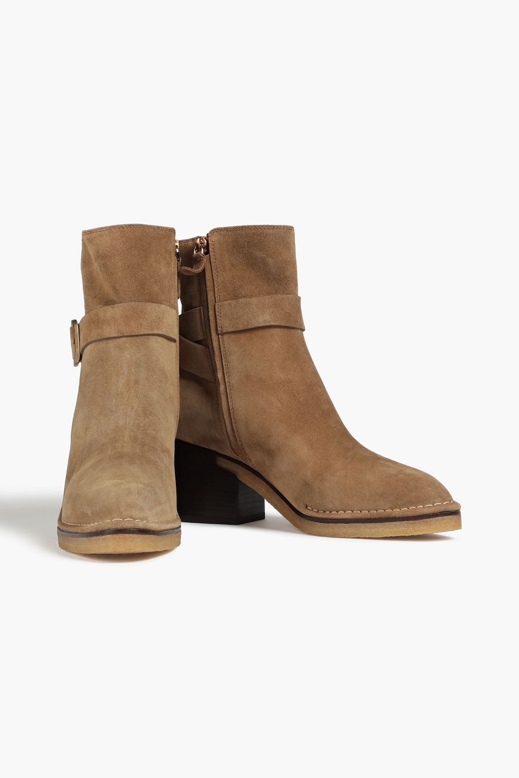 TOD'S Buckled suede ankle boots