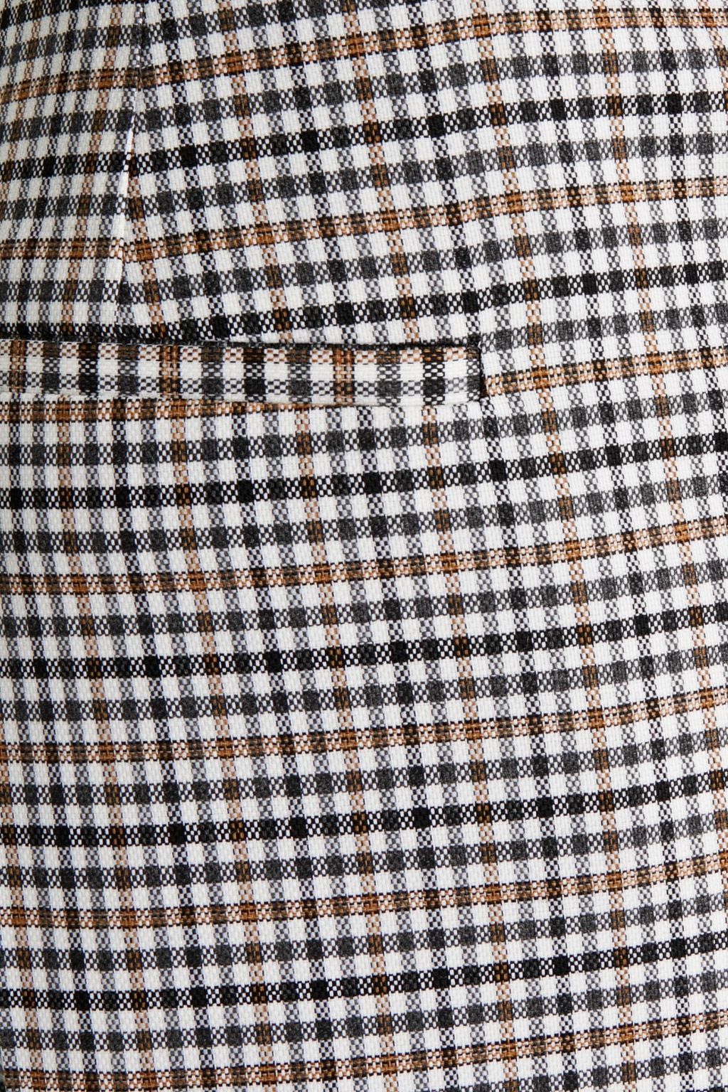 OSCAR DE LA RENTA Gingham wool-blend tweed straight-leg pants