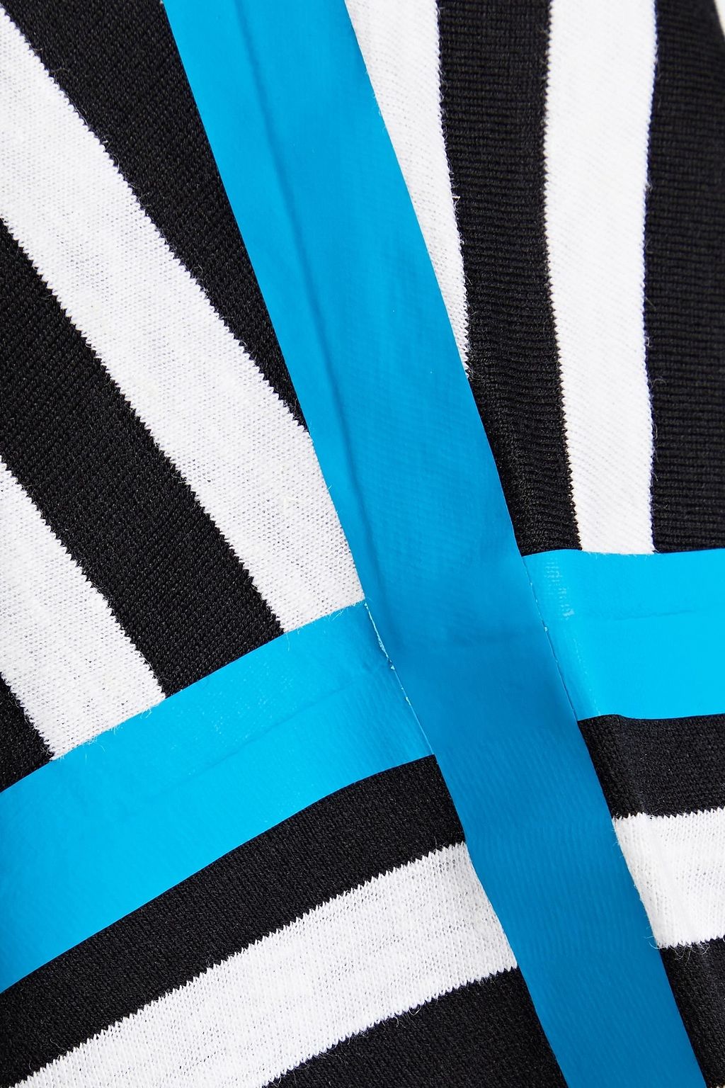 THEORY Striped cotton and linen-blend jersey top